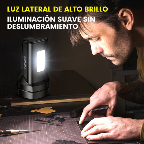 Philips Linterna Led Potente Recargable, Resistente Al Agua, 1500 Lm, 30 W, Luz Potente, Alcance Ultra Largo, Luz Blanca, Para Pesca Al Aire Libre, Batería De Larga Duración, Sfl-3241