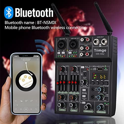 Mezclador De Audio Profesional Con Micrófono Inalámbrico Dua