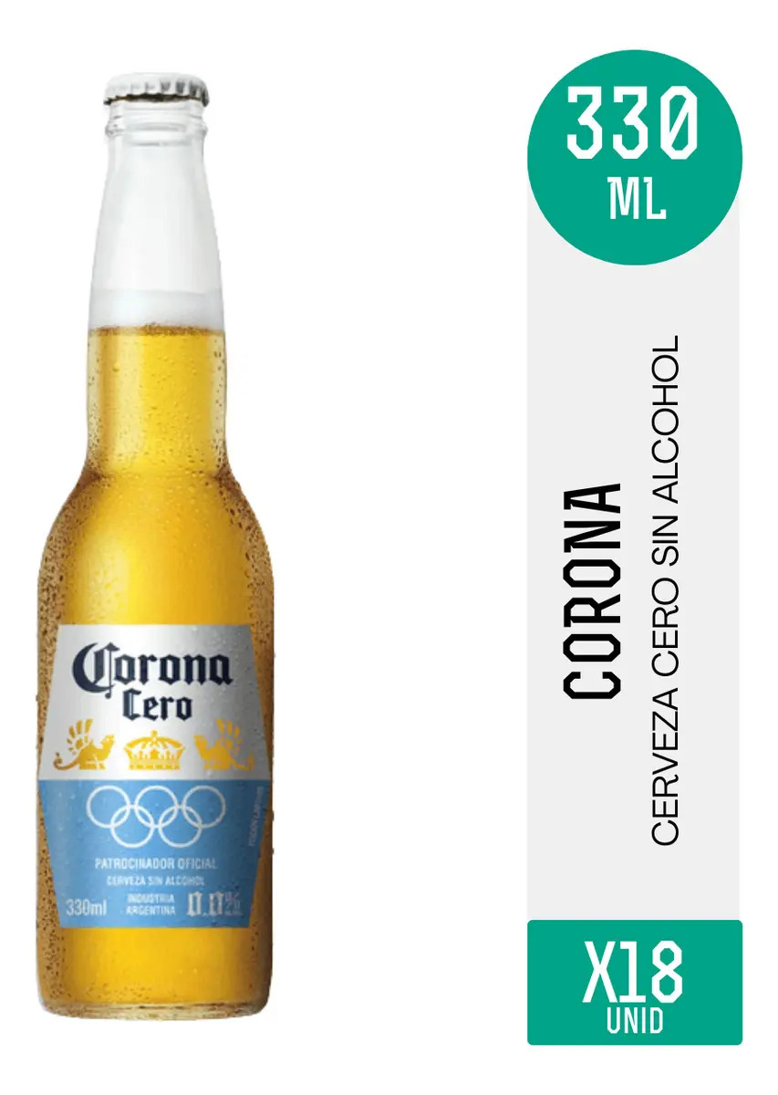 Cerveza Corona Cero Sin Alcohol 0% 330ml Pack X18