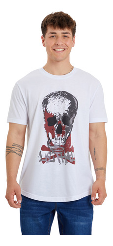 Polera Hombre Calavera Blanco Fashion's Park