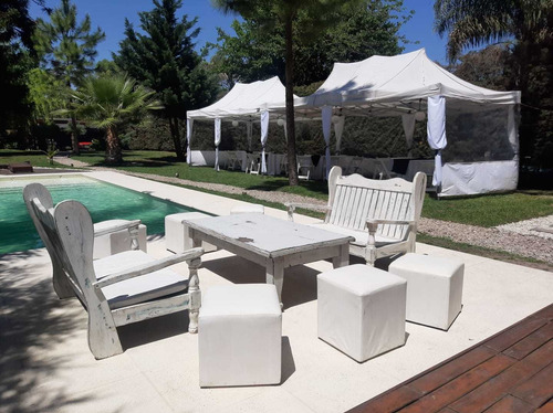 Imagen 6 de 10 de Alquiler Gazebo Living Silla Puff Flet S/cargo*zona Oeste