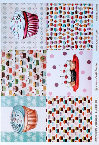 Laminas + Servilletas Tortas Y Cupcakes Laura Craft
