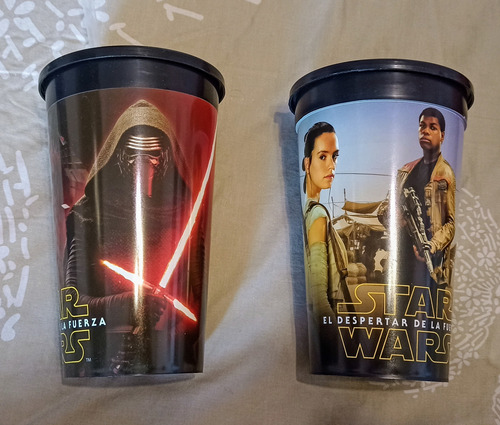 Vasos Starwars Cinemark El Despertar De La Fuerza Precio X 2 Negro