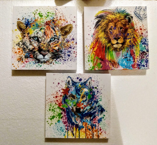 Cuadros De Animales Salvajes 20 X 20 Cms Cada Uno 