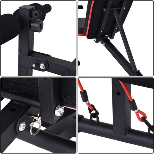 Imagen 9 de 10 de Promoción! Banco Plegable Multiposiciones Gym Con Bandas