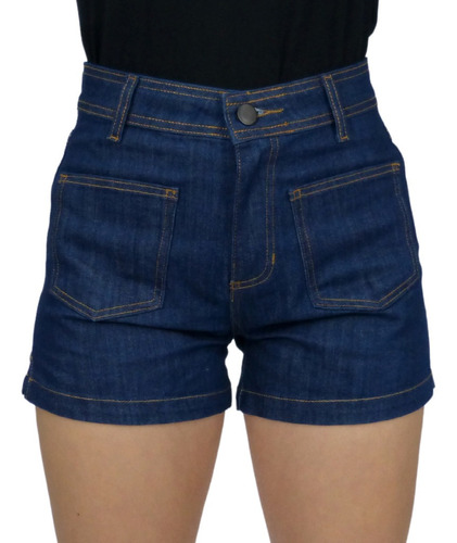 Short Jeans Feminino Com Bolso Frontal