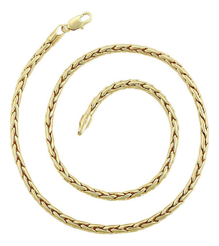Cadena Oro 14k Laminado Espiga Serpiente 44cm X 3mm Elegante