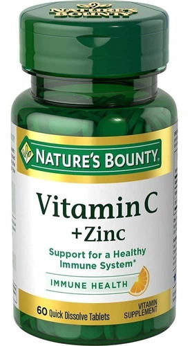 Imagen 1 de 1 de Nature's Bounty Vitamina C + Zinc 60 Tabletas Solubles