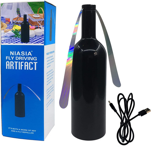 Ventilador Botella Niasia Repelente Para Moscas - Negro