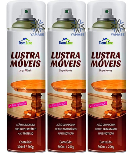3- Lustra Móveis Spray Limpeza Brilho Proteção Domline 300ml