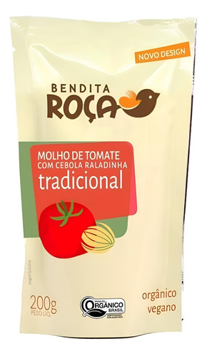 Molho Tomate Orgânico Tradicional 200g - Bendita Roça