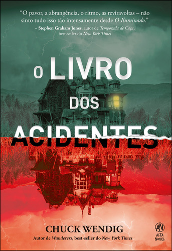 O livro dos acidentes, de Chuck Wendig. Editora Alta Novel, capa mole em português