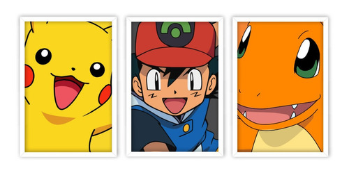 Quadros Decorativos Quarto Menino Pokémon Pikachu