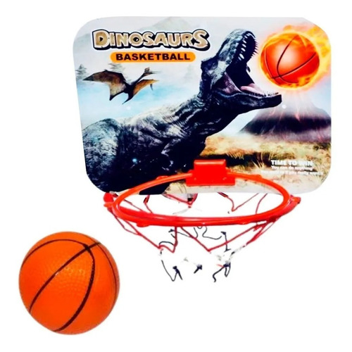 Tablero Cesto Baloncesto Balón Red Niños Dibujo Dinosaurio