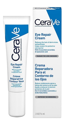 Imagen 7 de 12 de Crema Reparadora Para Contorno De Ojos CeraVe Día/Noche Para Todo Tipo De Piel De 14mL/14.2g