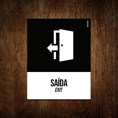 Kit 10 Placa Sinalização Ícone - Saída Exit