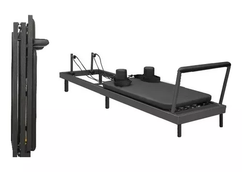 Cama De Pilates Reformer Plegable Con Tensores Elasticos Eg