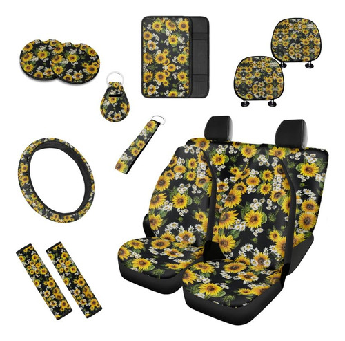 Semiouray Juego Completo 13 Funda Asiento Automovil Floral