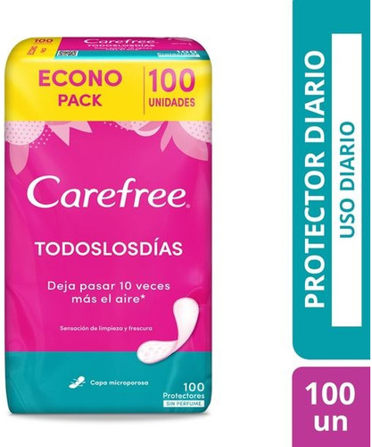 Carefree Protectores Diarios Todos Los Dias 100 Un