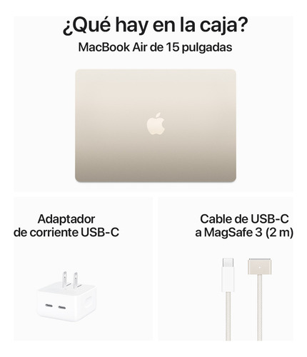 Macbook Air 15 Chip M3 8 Núcleos, 512 Gb Ssd Blanco Estelar Blanco Estelar