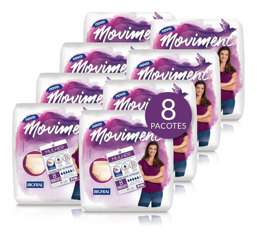 Kit Roupa Íntima Descartável Moviment Feminina P/m 64 Uni.