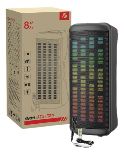 Parlante Torre Led Audioritmico Bluetooth Kts-1756 2x10 