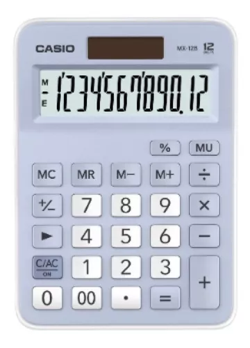 📌 Calculadora Casio Escritorio Oficina Mx-12b Azul • Acá Nomás