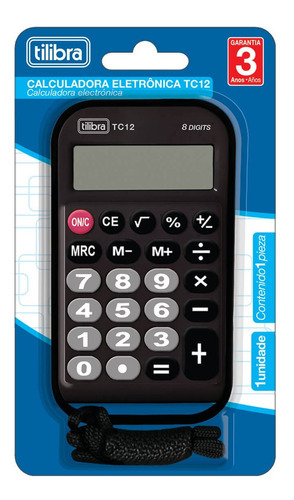 Calculadora Tilibra Tc12 Preta C/8 Dígitos