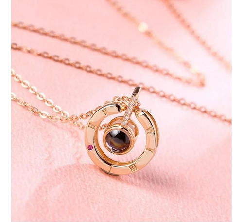 Collar Te Amo 100 Idiomas + Cajita De Regalo Cadena Colgante