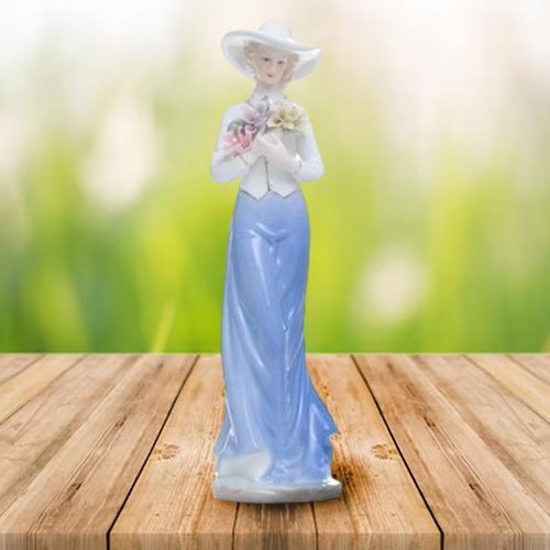 Escultura De Mujer, Mxmvg-001, 1pz, Azul/blanco, 30x12x12, P Color Blanco/Azul