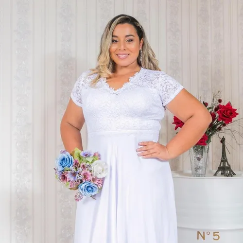 Vestido De Noiva Plus Size Casamento Simples Barato Frete gr tis