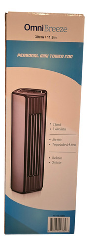 Ventilador Omnibreeze Personal Torre 30cm Silencioso Cantidad De Aspas 0 Estructura Negro Aspas Negro Diámetro 10 Cm Frecuencia 50/60 Hz Material De Las Aspas Plástico