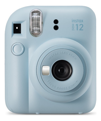Kit Câmera Instax Mini 12 + 10 Fotos Macaron + Bolsa Azul