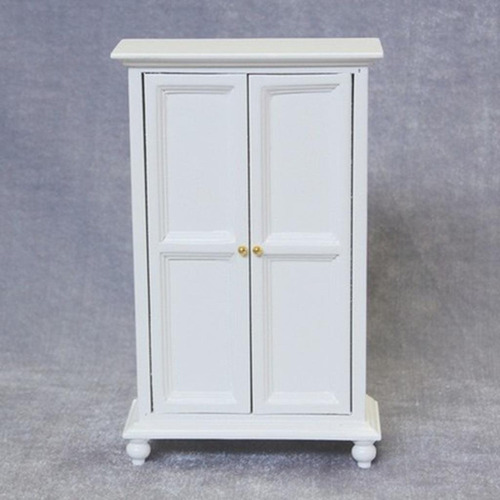 1 Armario De Dormitorio De Casa De Muñecas Blanco