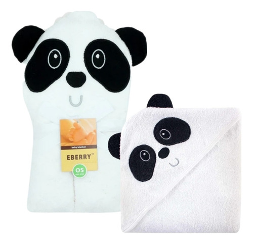 Toalla Con Capucha De Algodón Diseño De Oso Panda Para Bebé 