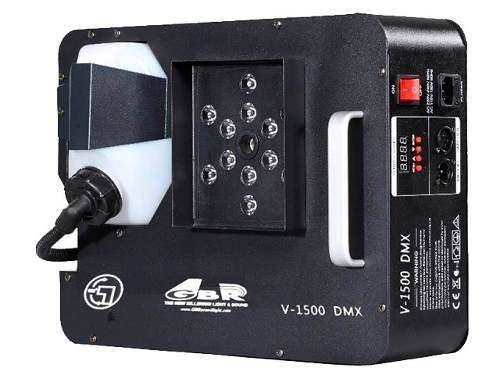 Maquina De Humo V-1500 Dmx 512 5ch Gbr 1500w 12 Led 3w Rgb 18000 Pies X Minuto Display Digital Control Remoto Garantía 