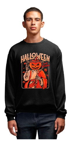 Sudadera Sweater Halloween My Religion Calabaz Negro Unisex 
