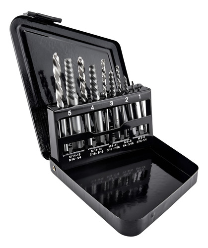 Juego Extractores De Tornillos Y Brocas Para Zurdo 10 Piezas