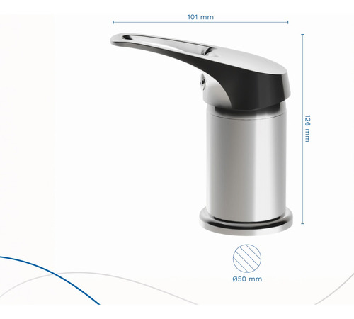 Griferia Monocomando Bidet Vasser Kassia Cromado Baño