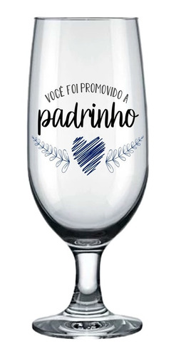 1 Taça De Vidro Lembrança Padrinho Ou Madrinha Noivado 300ml