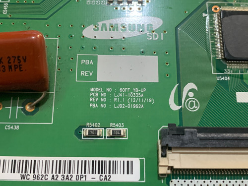 Placa Buffer Tv Samsung Pl60f5000 - Lj41-10335a -lj92-01962a (Usado)
