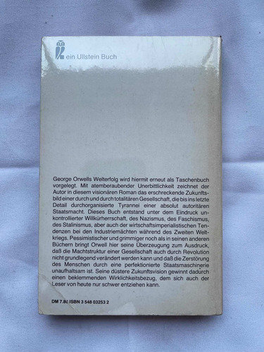George Orwell 1984 En Alemán (Usado)