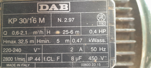 Bomba De Agua. Dab Pumps (Usado)