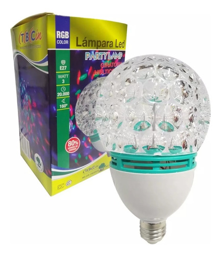 Lampara Giratoria Partylamp 160 Rgb Grande Multicolor Disco