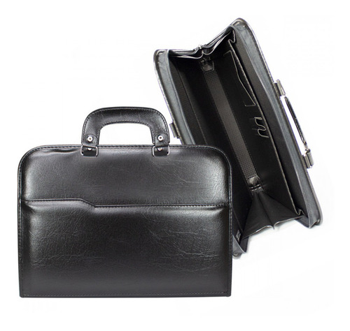 Maleta Executiva Em Couro Sintético Para Notebook 15 Cor Preto