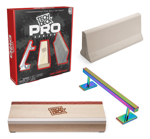 Tech Deck, Pro Series Daily Grind Pack Con 3 Obstáculos, Con