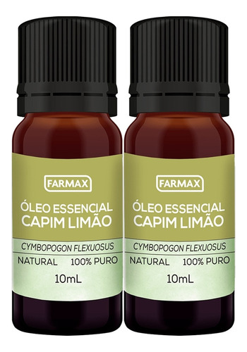 Kit 2 Óleo Essencial De Capim Limão Farmax 10ml