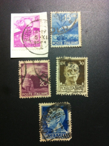Coleccionables. italiano de 1945 Estampillas Postales Sello sobreimpresa a.m.g.v.g Italia 