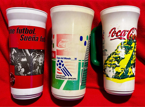 Lote 3 Vasos Coca Cola Vintage De Colección