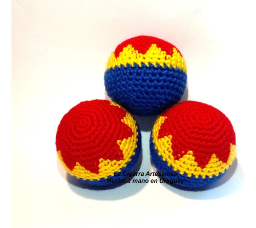 Juego 3 Pelotas Malabares A Crochet Sin Costuras Y Lavables